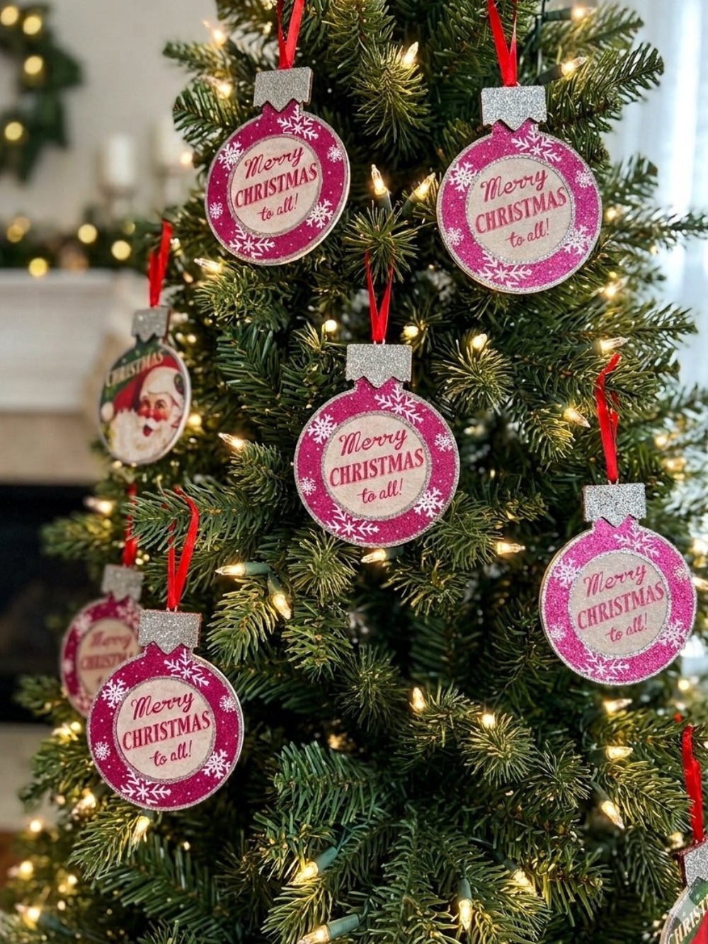 'Merry Christmas to All' Holiday Ornament Set
Retro ornaments
New retail $6.99